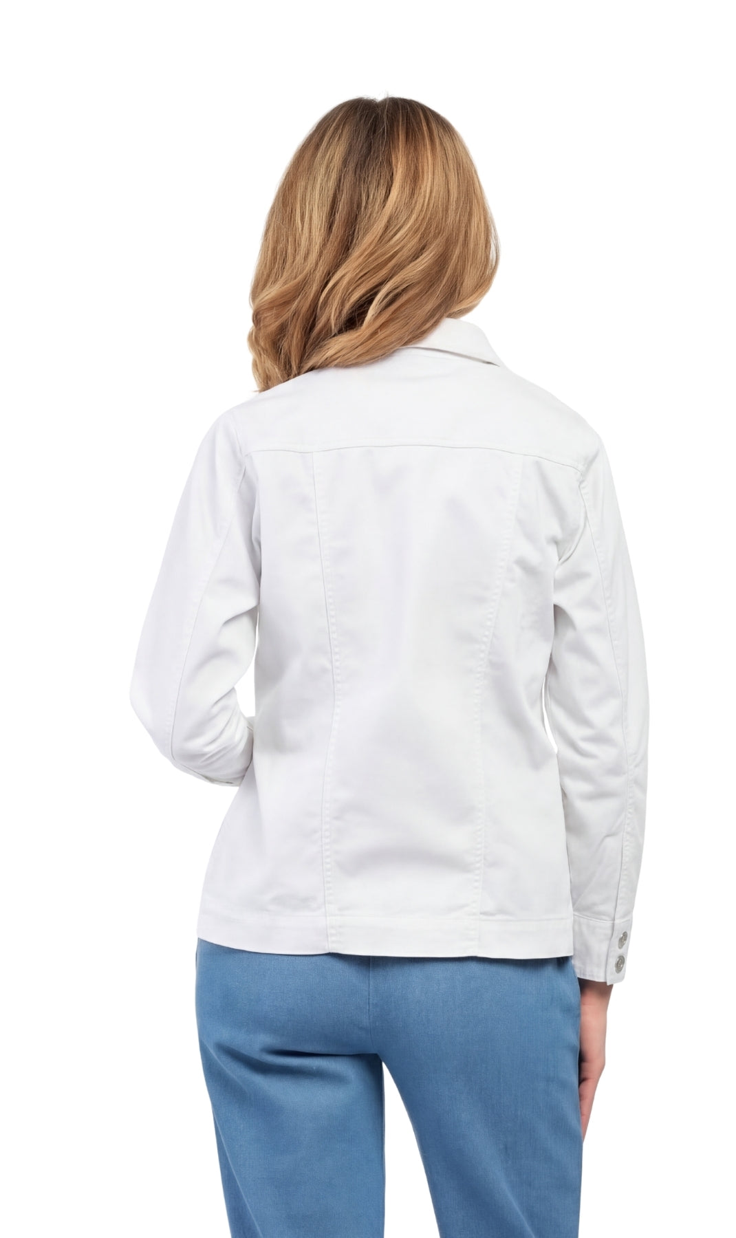 Women's Button Front Brushed Twill Jacket Collar
