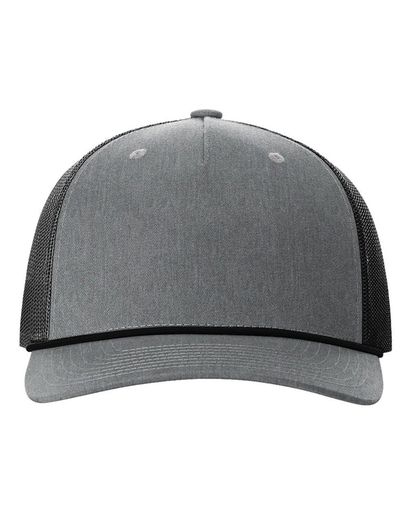 RICHARDSON Five-Panel Trucker Rope Cap - 112FPR Heather Grey / Black