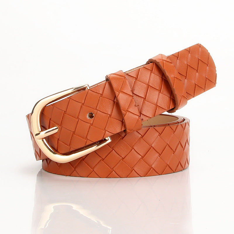 Women's Alloy Pin Buckle Woven Style Fashion Belt