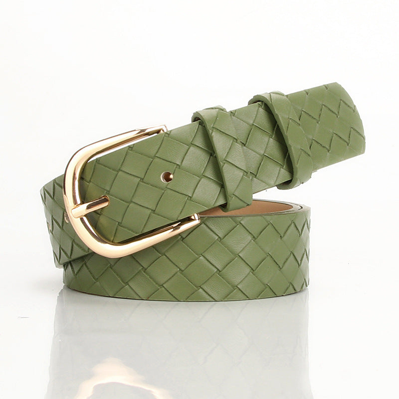 Women's Alloy Pin Buckle Woven Style Fashion Belt
