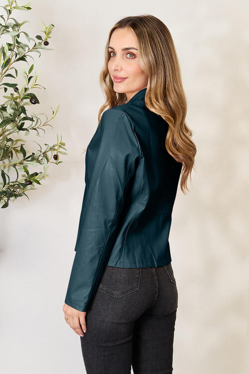 Women's Classic Neck Zip Up Elegant Jacket