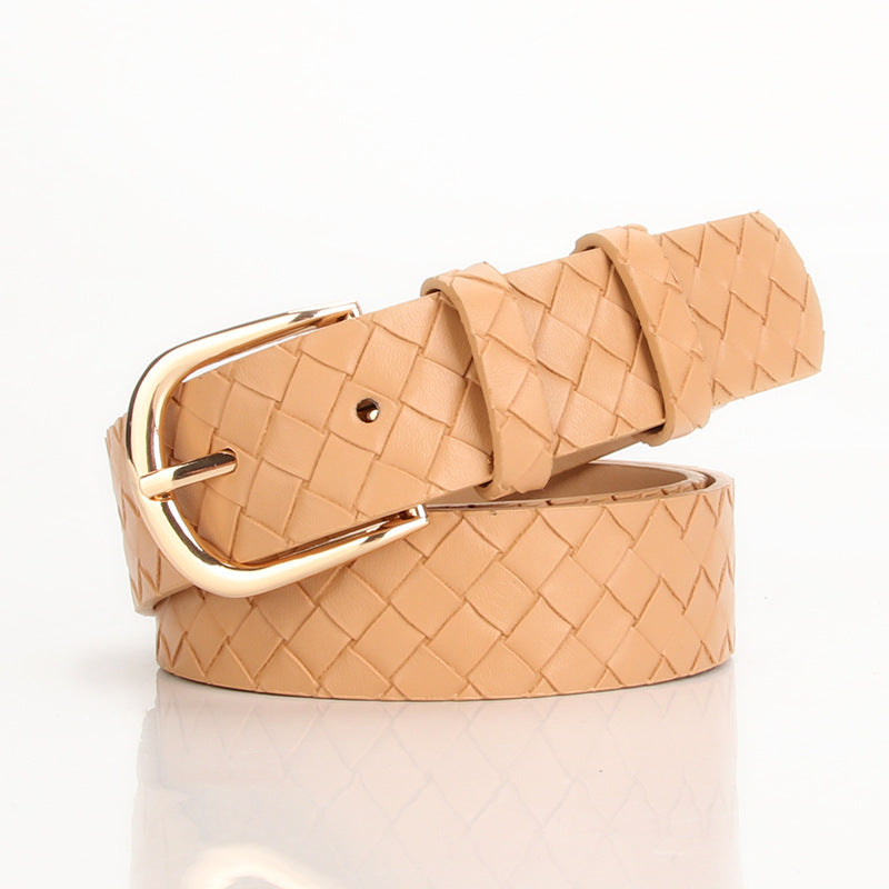 Women's Alloy Pin Buckle Woven Style Fashion Belt