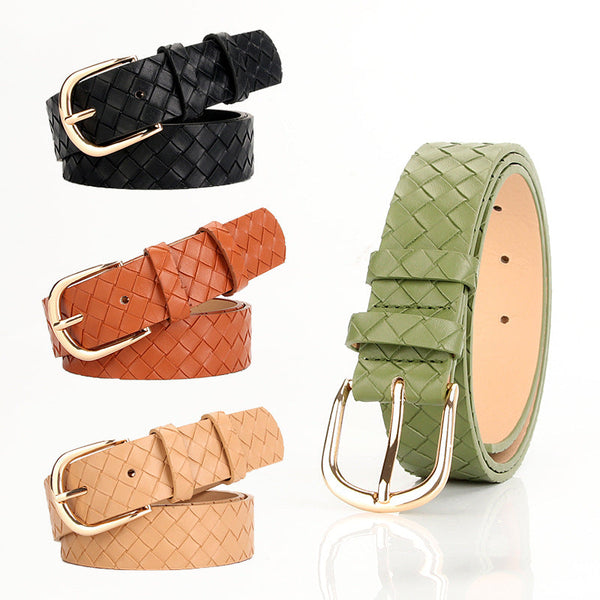 Women's Alloy Pin Buckle Woven Style Fashion Belt
