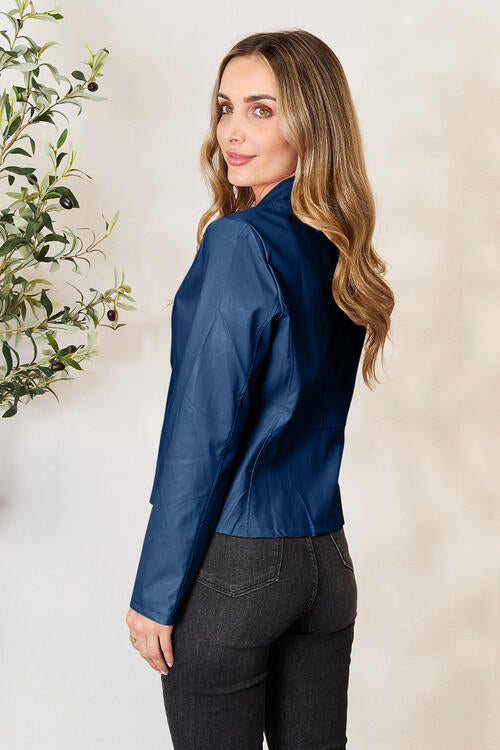 Women's Classic Neck Zip Up Elegant Jacket