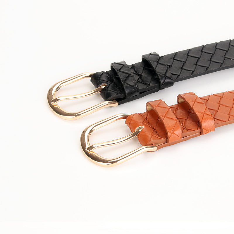 Women's Alloy Pin Buckle Woven Style Fashion Belt