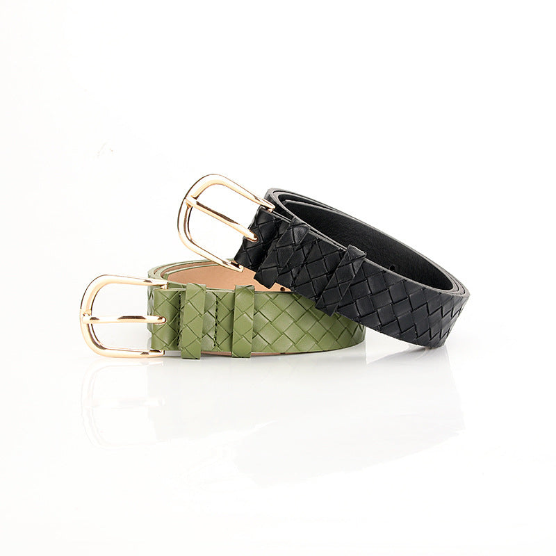 Women's Alloy Pin Buckle Woven Style Fashion Belt