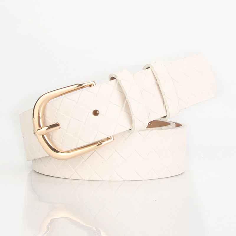 Women's Alloy Pin Buckle Woven Style Fashion Belt