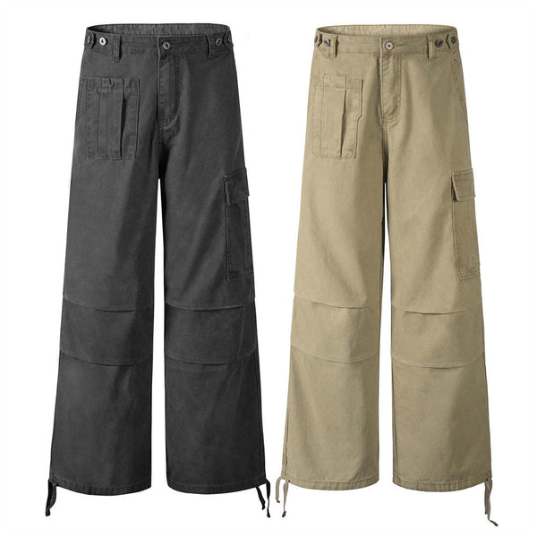 Men's Workwear Pleated Straight Leg Loose Trousers