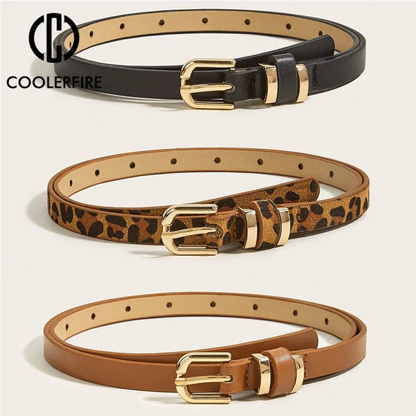 Women's PU Leather Black Fashion Waist Belt
