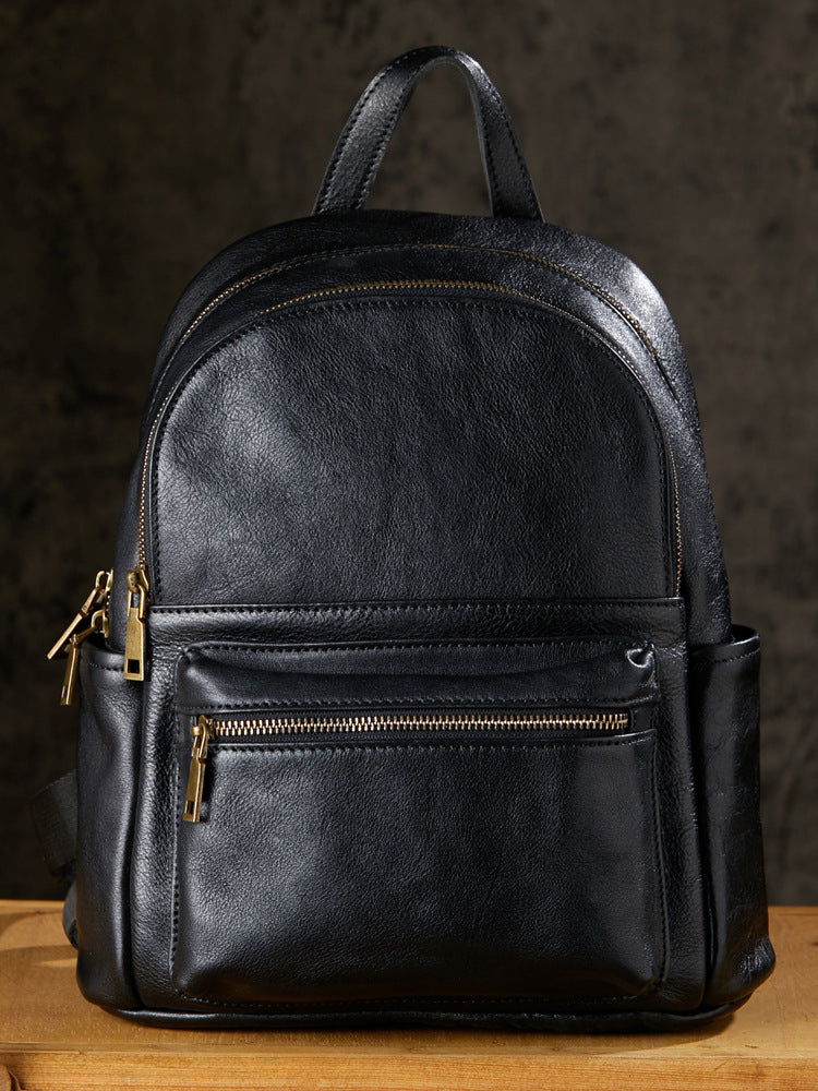 Women's Full Grain Leather Backpack Genuine Leather College Bag for Work or Travel
