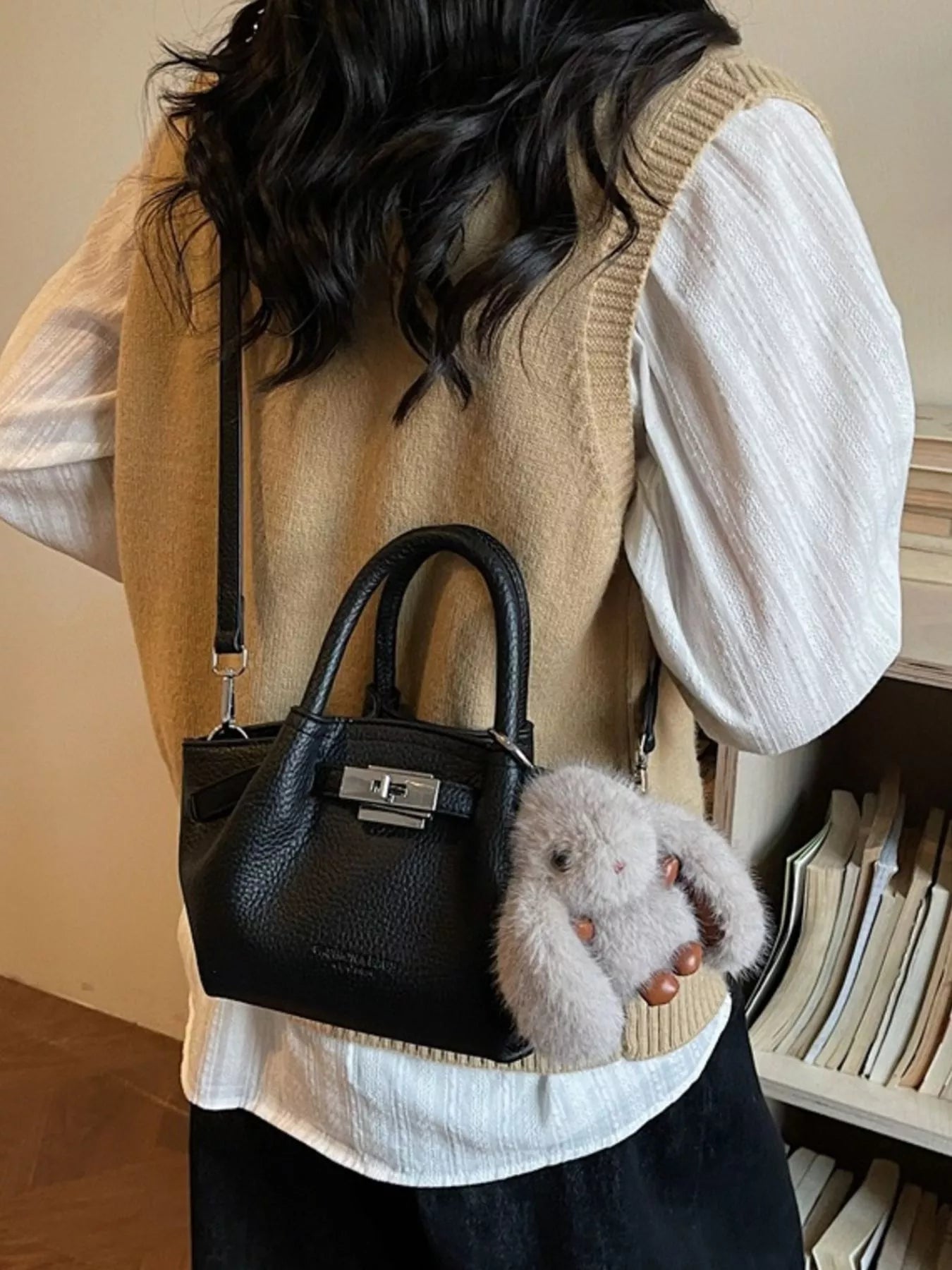 Top Handle Leather Crossbody Bag Stylish Handbag