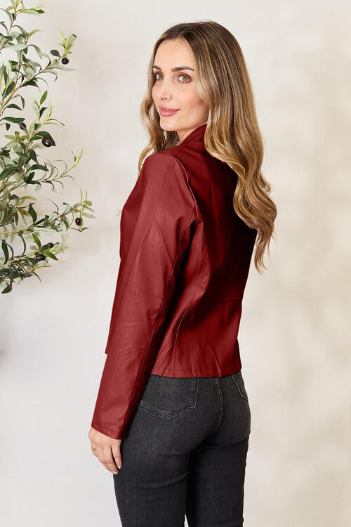 Women's Classic Neck Zip Up Elegant Jacket