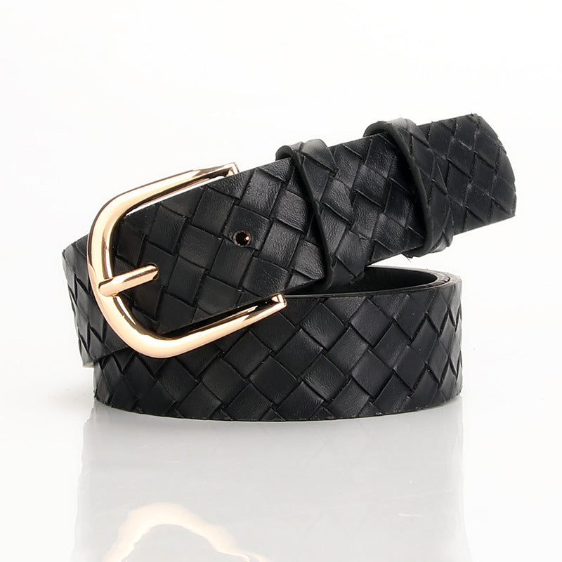 Women's Alloy Pin Buckle Woven Style Fashion Belt