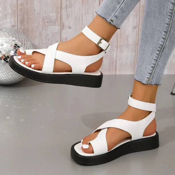 Women's Crisscross Open Toe Platform Casual Sandals