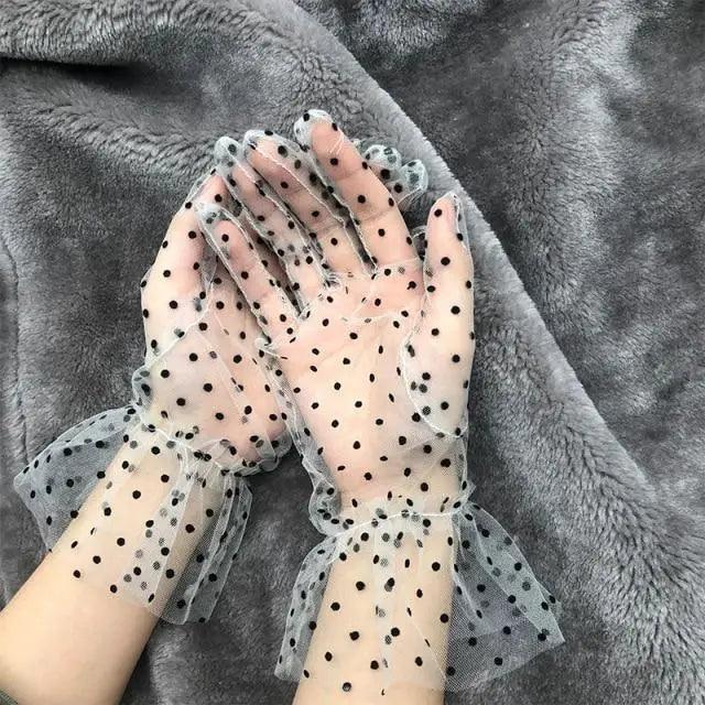 Women's Black Stretchy Summer Gloves One Size