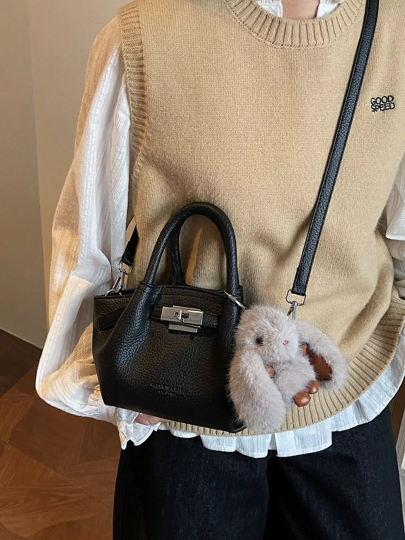 Top Handle Leather Crossbody Bag Stylish Handbag