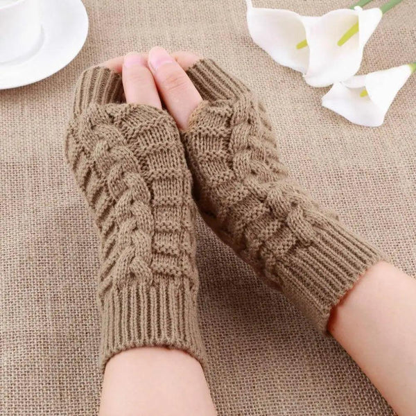 Women's Knitted Fingerless Wool Winter Arm Warmers