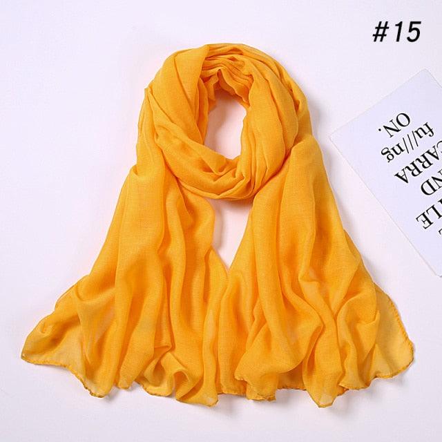 Women's Soft Cotton Viscose Lightweight Elegant Hijab Scarf
