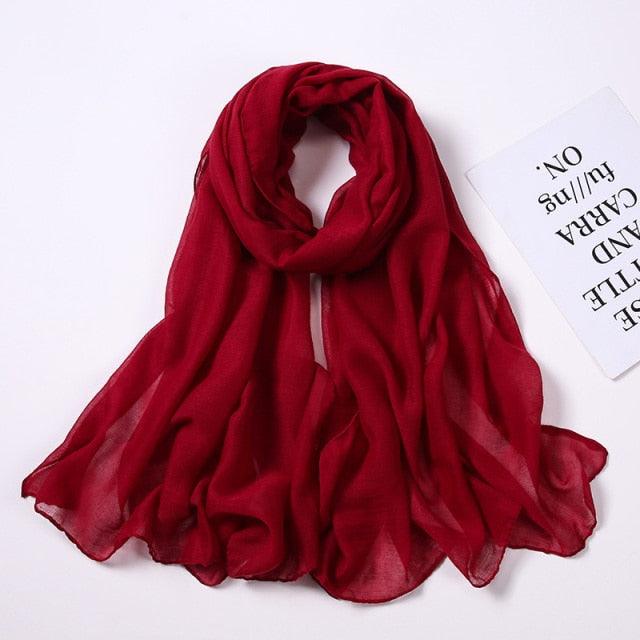 Women's Soft Cotton Viscose Lightweight Elegant Hijab Scarf