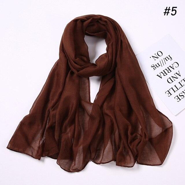 Women's Soft Cotton Viscose Lightweight Elegant Hijab Scarf