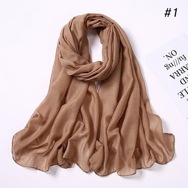 Women's Soft Cotton Viscose Lightweight Elegant Hijab Scarf