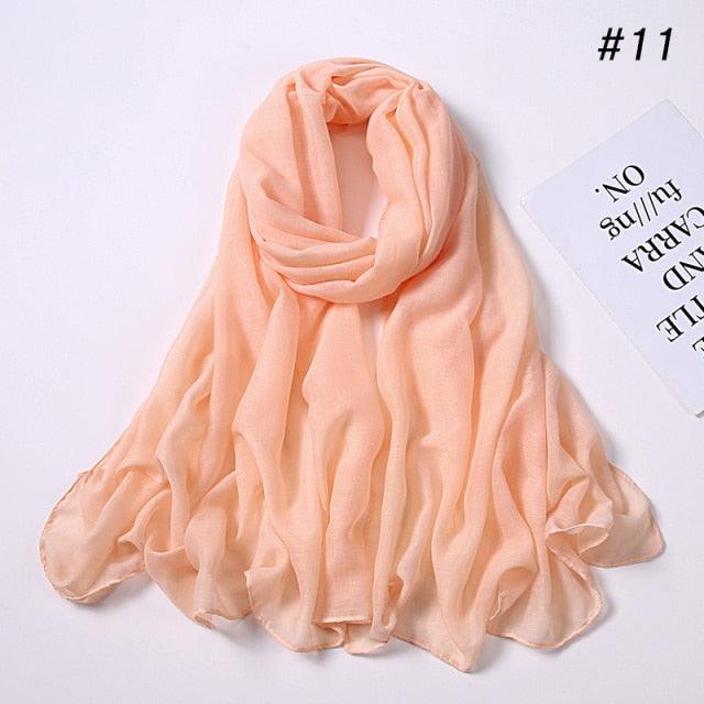 Women's Soft Cotton Viscose Lightweight Elegant Hijab Scarf