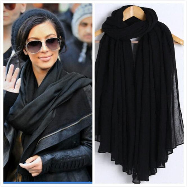 Women's Soft Cotton Viscose Lightweight Elegant Hijab Scarf