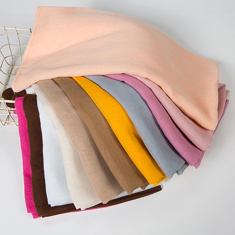 Women's Soft Cotton Viscose Lightweight Elegant Hijab Scarf