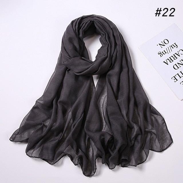 Women's Soft Cotton Viscose Lightweight Elegant Hijab Scarf