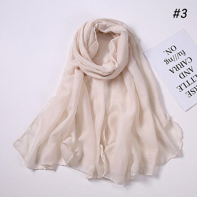 Women's Soft Cotton Viscose Lightweight Elegant Hijab Scarf