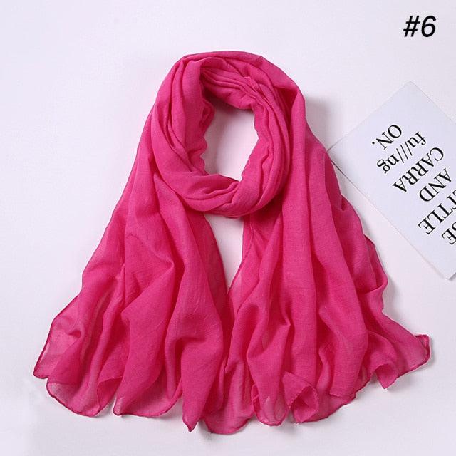 Women's Soft Cotton Viscose Lightweight Elegant Hijab Scarf
