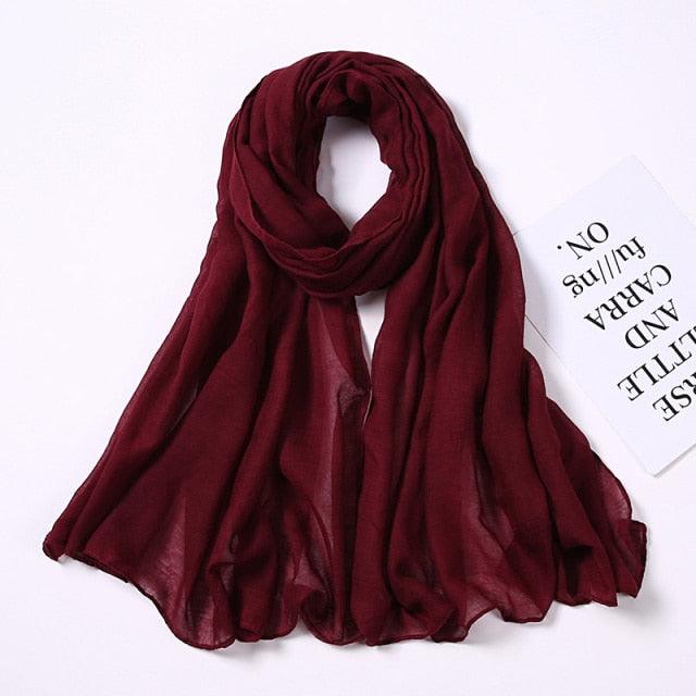 Women's Soft Cotton Viscose Lightweight Elegant Hijab Scarf
