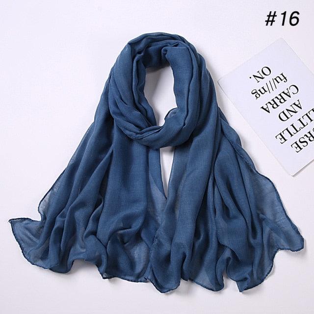 Women's Soft Cotton Viscose Lightweight Elegant Hijab Scarf