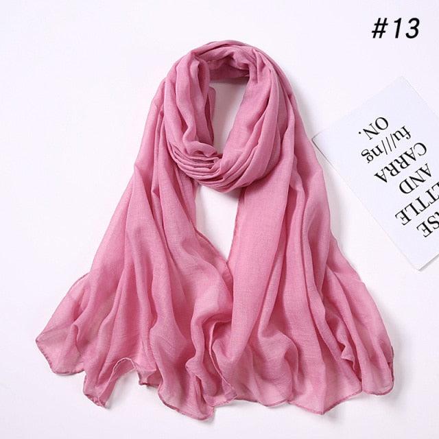 Women's Soft Cotton Viscose Lightweight Elegant Hijab Scarf