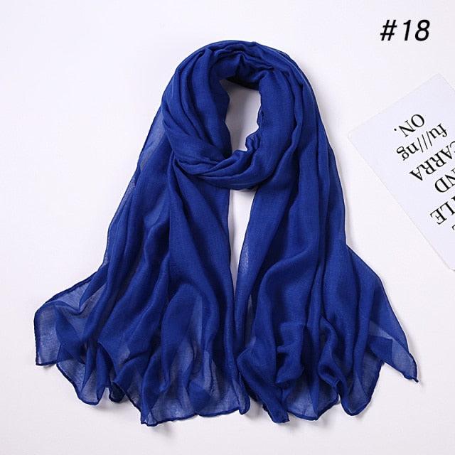 Women's Soft Cotton Viscose Lightweight Elegant Hijab Scarf