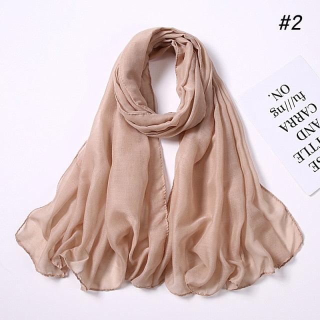 Women's Soft Cotton Viscose Lightweight Elegant Hijab Scarf