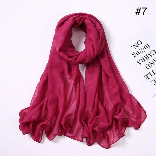 Women's Soft Cotton Viscose Lightweight Elegant Hijab Scarf