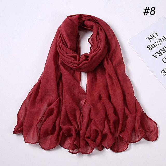 Women's Soft Cotton Viscose Lightweight Elegant Hijab Scarf