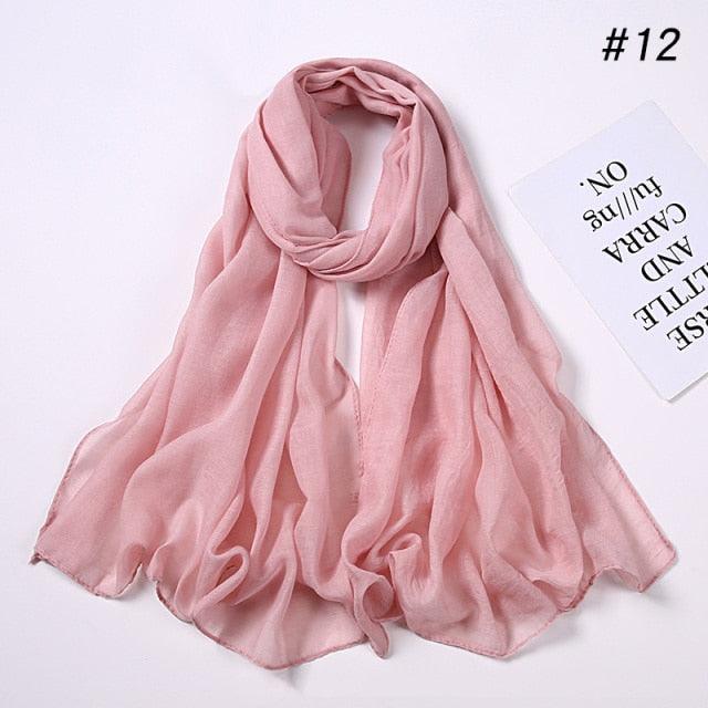 Women's Soft Cotton Viscose Lightweight Elegant Hijab Scarf