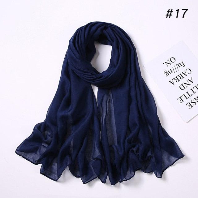 Women's Soft Cotton Viscose Lightweight Elegant Hijab Scarf