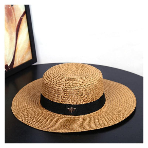Women's Wide Brim Straw Sun Hat UV Protection