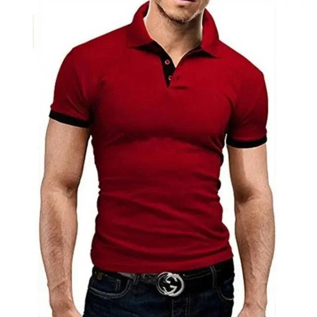 Men's Short Sleeve Polo Shirt Casual Cotton