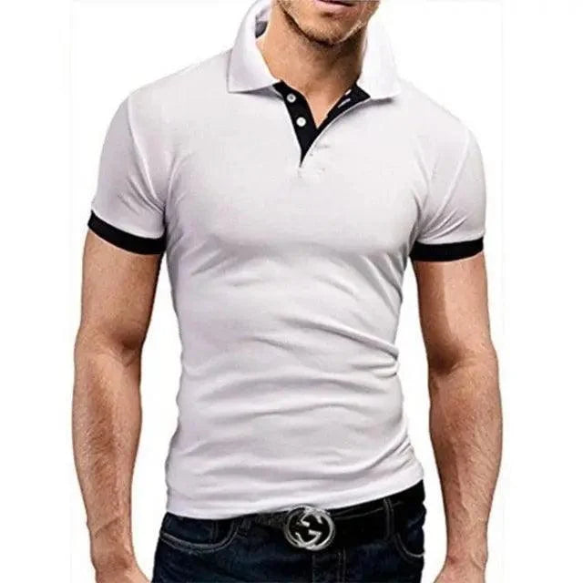Men's Short Sleeve Polo Shirt Casual Cotton