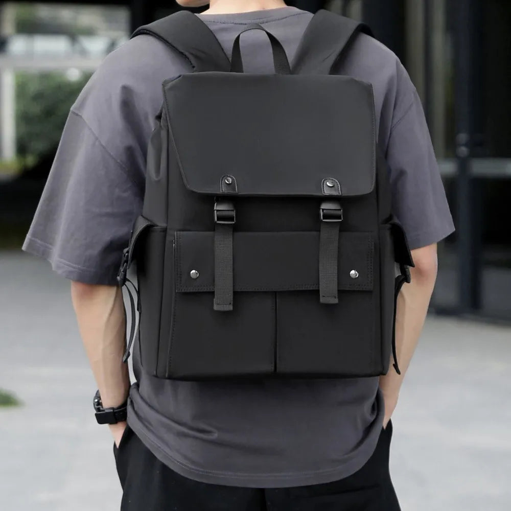 PU Leather Multi Pocket Adjustable Strap Backpack