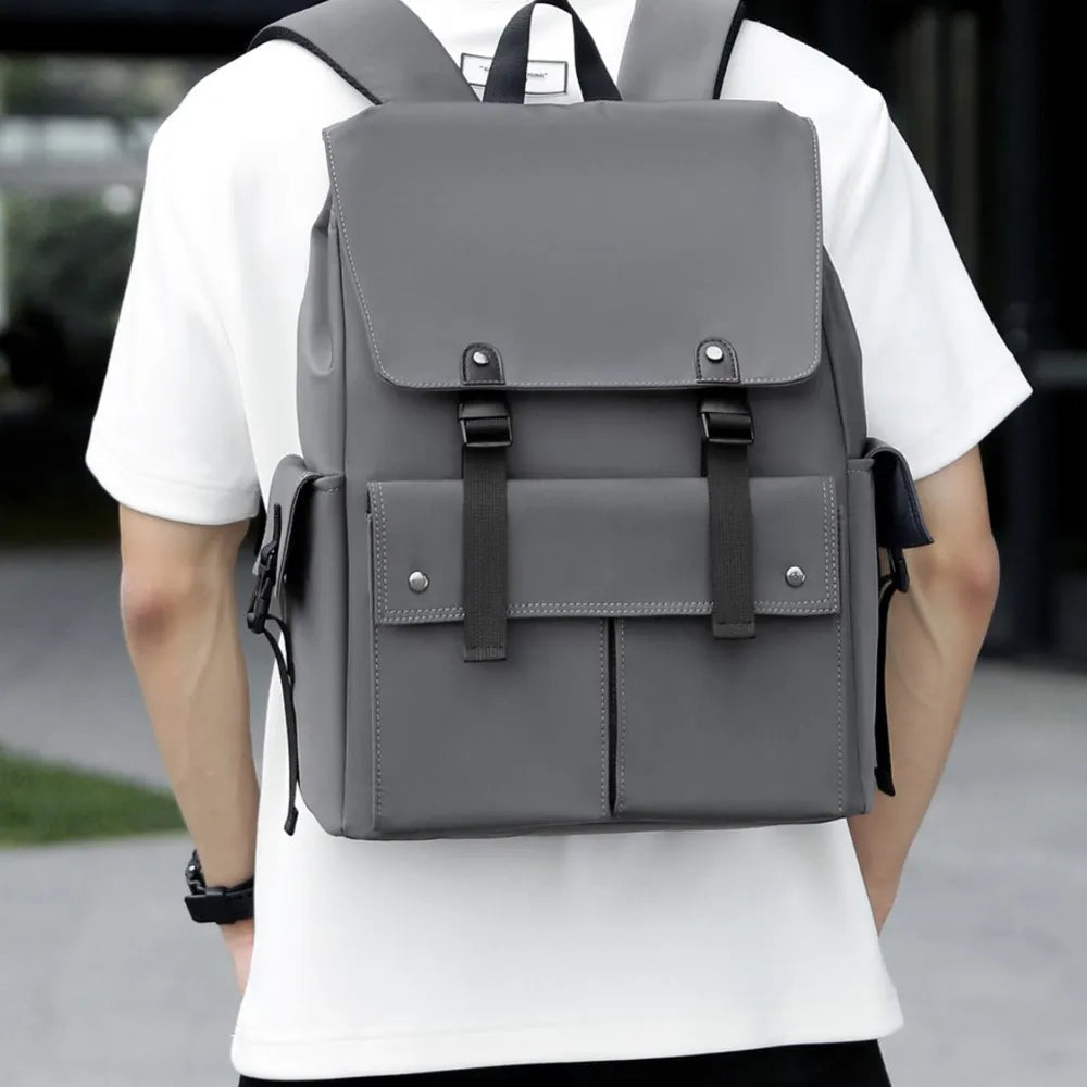 PU Leather Multi Pocket Adjustable Strap Backpack