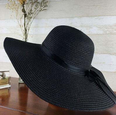 Women's Foldable Wide Brim Straw Summer Sun Hat